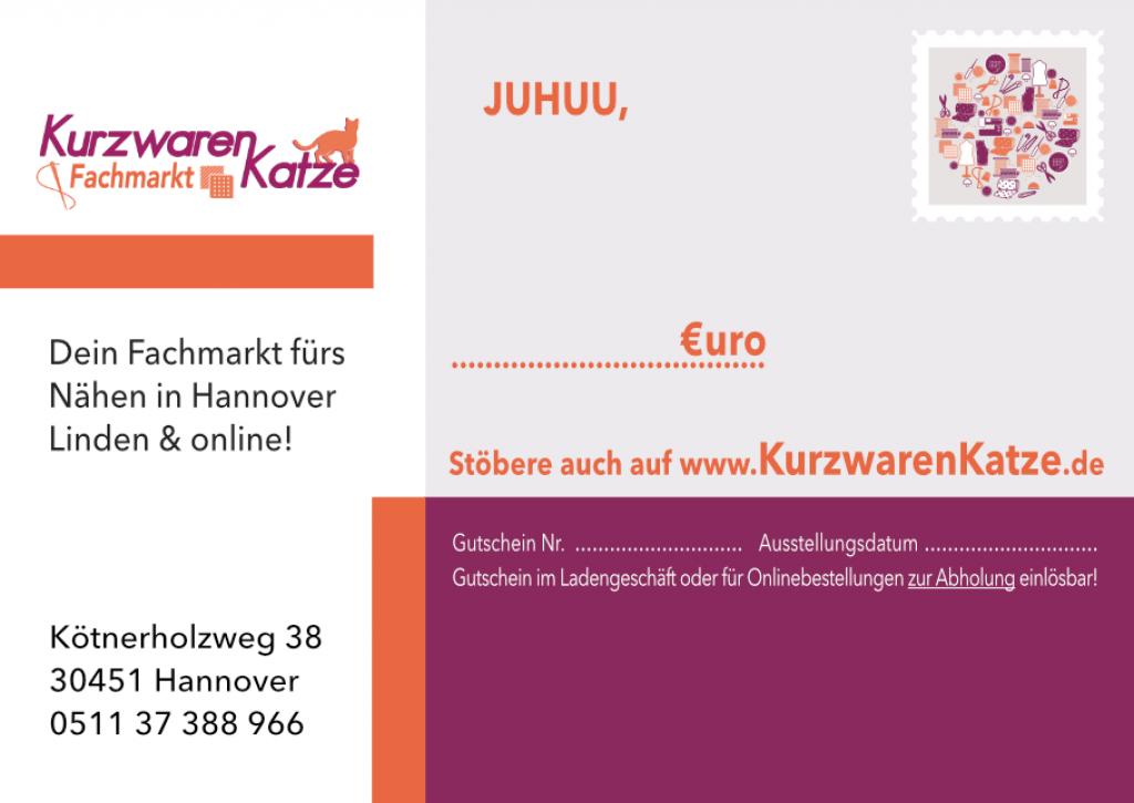 10,00€ Geschenkgutschein Ladengeschäft KurzwarenKatze